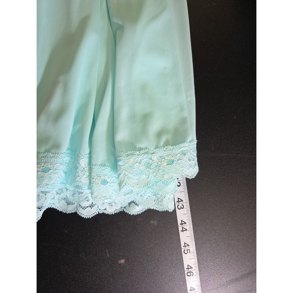 Vtg NWT! 1980's Shadowline Seafoam Green Nylon Babydoll Nightgown & Robe Set S - Picture 10 of 16